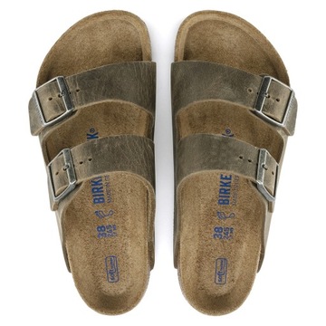 Klapki męskie skórzane Birkenstock Arizona z miękka wkładką na lato wygodne