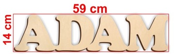 Drewniany Napis Dowolne Imię 4-5 liter ALEK EMIL LEON ADAM KUBA Olek Staś