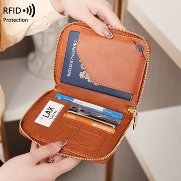 PORTFEL PASZPORT PRZENOŚNA Z OCHRONĄ KART RFID