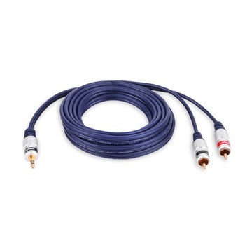 KABEL JACK 3,5 STEREO WTYK - 2x RCA CINCH WTYK VITALCO 0,5 m