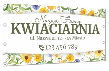 BANER REKLAMOWY 200x100cm KWIATY ROŚLINY SZABLONY