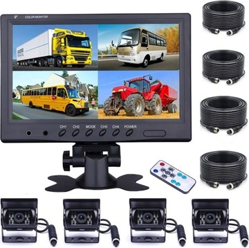 ZESTAW PARKOWANIA KAMERA COFANIA 4 KAMERY MONITOR LED 9
