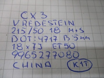 KOLA RÁFKY PNEUMATIKY MAZDA CX3 R18 VREDESTEIN M+S