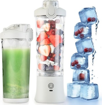 PRZENOŚNY BLENDER 600 ML, 4000mAh Baterie, ŁADOWANY PRZEZ USB(WHITE)
