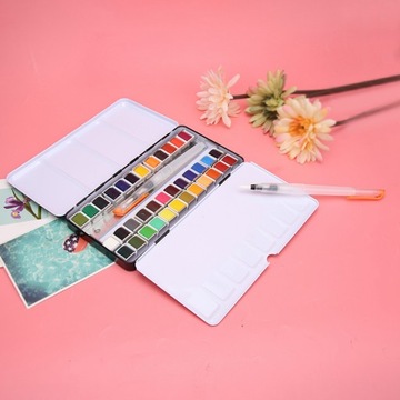 Zestaw 36 kolorów staych farb akwarelowych Przenośne przybory do IV