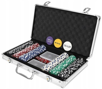 Poker Zestaw do Pokera 300 Żetonów Texas Walizka