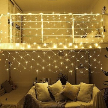 Łańcuch świetlny 3 x 2 m, 200 diod LED, łańcuch świetlny, zewnątrzne