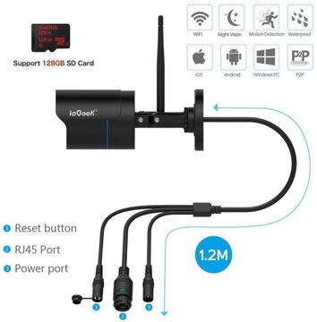 БЕСПРОВОДНАЯ WIFI IP-КАМЕРА НАРУЖНЫЙ МОНИТОРИНГ