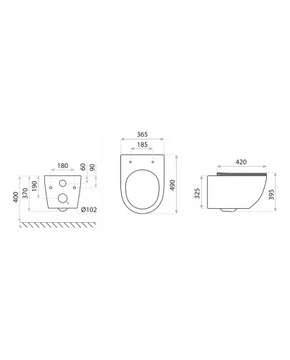 ZESTAW WC STELAŻ TECE BASE NOW CZARNY MAT MISA LAVITA SINTO WIROWE TORNADO