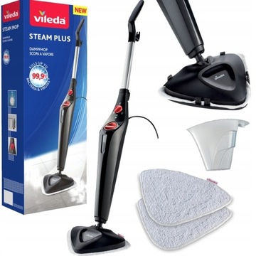 VILEDA MOP PAROWY STEAM PLUS ELEKTRYCZNY NAKŁADKI ZESTAW XXL WKŁADY