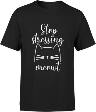 KOSZULKA Z KOTEM ŚMIESZNA ZABAWNA MĘSKA KOT ROZM S T-SHIRT MĘSKI TSHIRT