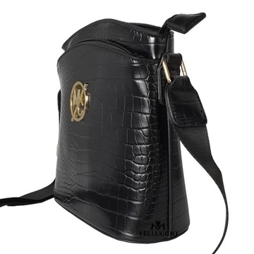 ЖЕНСКАЯ СУМКА С ДВОЙНЫМ СОЕДИНЕНИЕМ С ЛОГОТИПОМ ИЗ КРОКОДИЛА