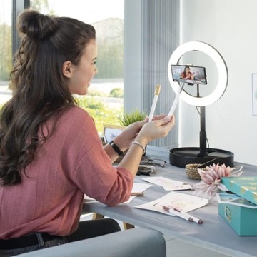 Светодиодное кольцо со штативом и держателем для мобильного телефона