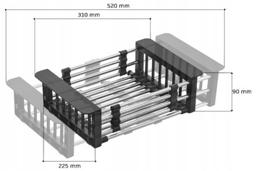 Телескопическая сушилка для мойки. Универсальная сушилка для овощей.