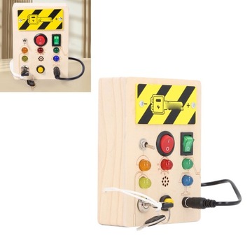 Детская деревянная светодиодная игрушка, образовательная имитация ключа, замок Y6