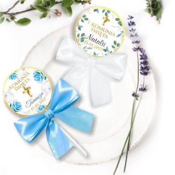 Благодарность гостям на Первое Причастие Леденцы на палочке с бантиком, 10 шт. подарок подарок