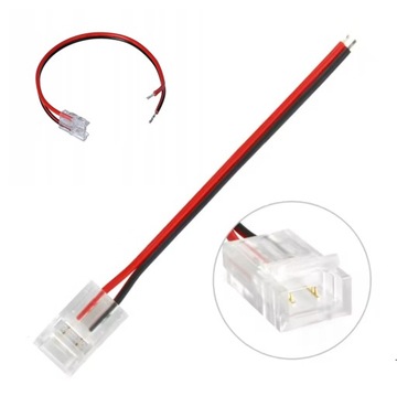 Разъем 10 см для светодиодных лент COB, разъем 8 мм, быстрый монтаж, односторонний