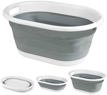 Миска AIDA складная овальная, бело-серая см, 25л