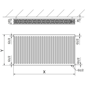 ПАНЕЛЬНЫЙ РАДИАТОР MEXEN CV22 900x400 НИЖНЯЯ 914ВТ