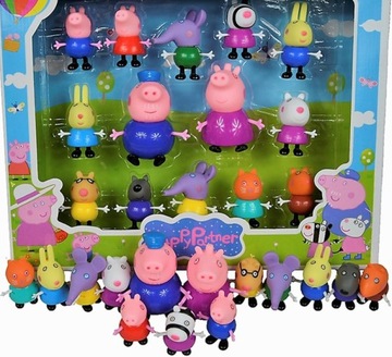 FIGURKI ŚWINKA PEPPA I PRZYJACIELE ZESTAW 14w1
