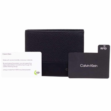 CALVIN KLEIN BEZPIECZNY PORTFEL MĘSKI SUBTLE MIX BIFOLD 5CC W/COIN BLACK