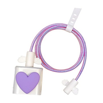 Etui ochronne na kabel ładujący Ochraniacz przewodu Miękka osłona ładowarki fioletowa