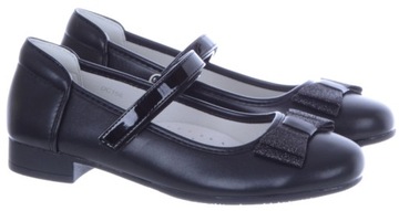 Eleganckie Buciki Balerinki Komunijne Czarne 37