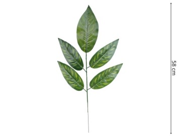 ИСКУССТВЕННЫЕ ЛИСТЬЯ МАНГО, КРОССИЯ 58см, ЛИСТЬЯ ДЛЯ БУКЕТОВ, СТРЕНЖИ, КРЕМОВЫЕ