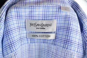 Yves Saint Laurent Koszula Męska Bawełna Kratka Vintage XL