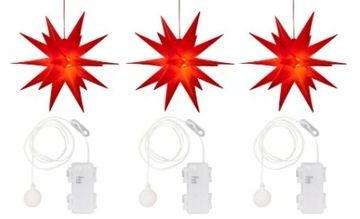 GWIAZDA LED LAMPION ŚWIECĄCA ŚWIĄTECZNA 3D 3 sztuk