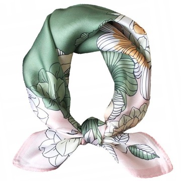 apaszka chusta jedwab 100% we wzory chustka lekka 53cm Bandana