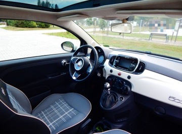 Fiat 500 II Seria 4 1.2 69KM 2016 Fiat 500 1.2 Black &amp; White polift szklany dach parktronik bezwypadkowy, zdjęcie 15