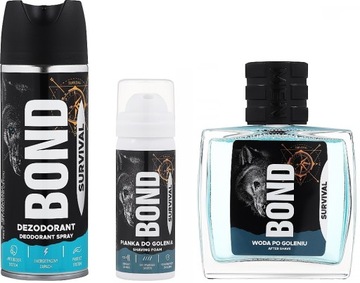 Zestaw prezentowy dla mężczyzny BOND Survival as + deo + pianka