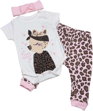 KOMPLET NIEMOWLĘCY DLA DZIEWCZYNKI OPASKA R.68