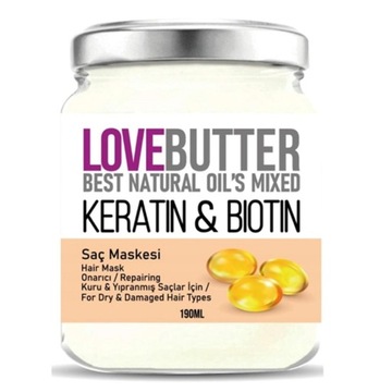 Maseczka do włosów Keratyna i Biotyna Love Butter Odżywka Maska 190 ml