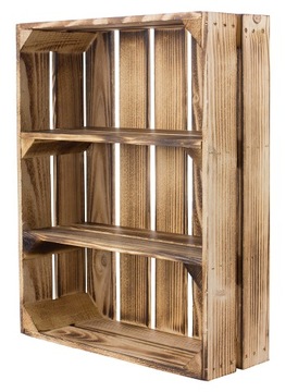 SKRZYNKA DREWNIANA opalana PÓŁKA SZAFKA 50x40x16