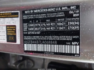 Mercedes GLE V167 2020 Mercedes-Benz GLE 2020 r., 2,0L 350 4MATIC 2.0 Benzyna 255KM, zdjęcie 11