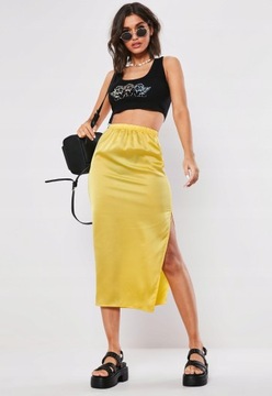 A46424 MISSGUIDED SATYNOWA SPÓDNICA MIDI 38