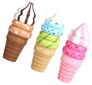 3 x Drewniane lody magnetyczne
