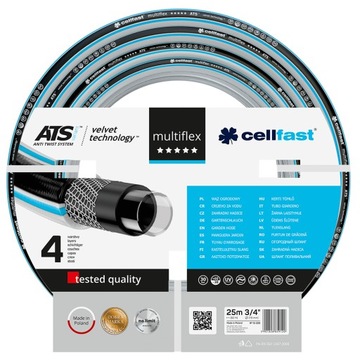 WĄŻ OGRODOWY 3/4' CELLFAST 25M MULTIFLEX 4-warstwy