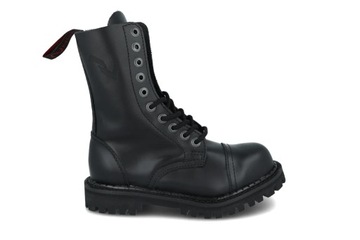 Glany czarne Nagaba 10 dziurek skórzane wysokie buty stalkapy wojskowe R40