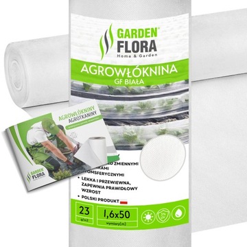 AGROWŁÓKNINA BIAŁA 1,6x50m 23g ZIMOWA, JESIENNA OTULINA OCHRONNA