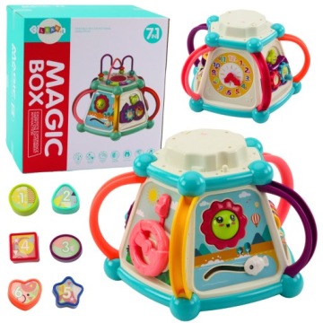 Lean Toys Багатофункціональний Кубик розвивальний Сортер 7 в 1 Світло і звук