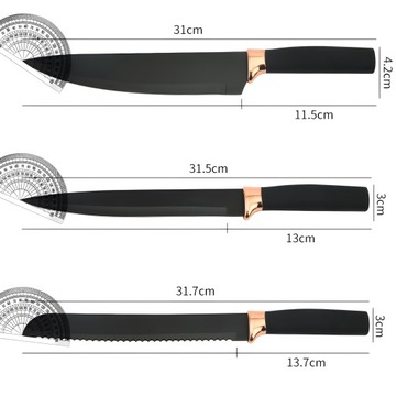 НАБОР ИЗ 5 КУХОННЫХ НОЖЕЙ В БЛОКЕ НАБОР ОСТРЫХ ПОДСТАВКА ДЛЯ КУХОННЫХ НОЖЕЙ, ЧЕРНЫЙ