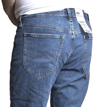 LEE DAREN proste spodnie jeans straight ZIP FLY Niebieski W34 L32