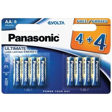 8x Bateria alkaliczna Panasonic Evolta LR6 AA 8BL
