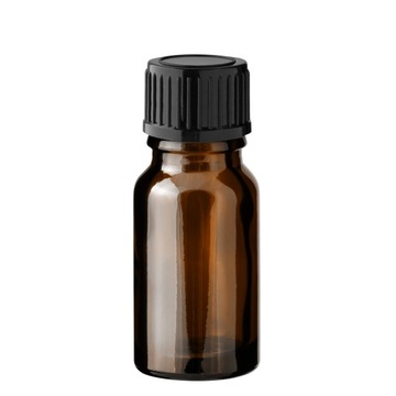 Butelka szklana brązowa 10 ml z nakrętką czarną