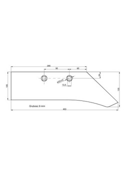 Нож для стерни с 2 отверстиями Плуг
