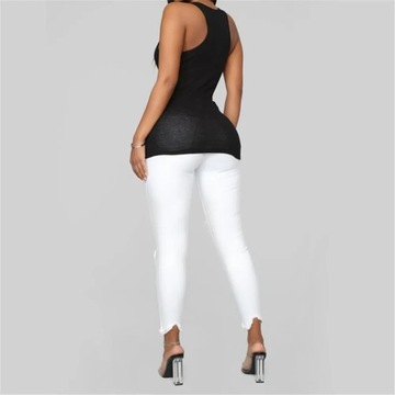Black and White Ripped Jeans For women Slim denim