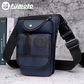 Мотоциклетная сумка MJMOTO на бедро, ногу, плечо, стильная, вместительная, темно-синего цвета.